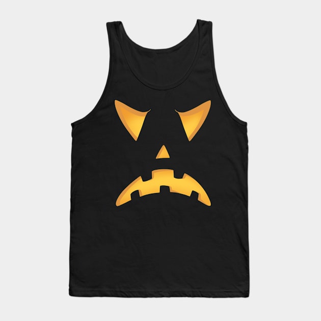 Scary Jack O Lantern Face Tank Top by Lady Lilac